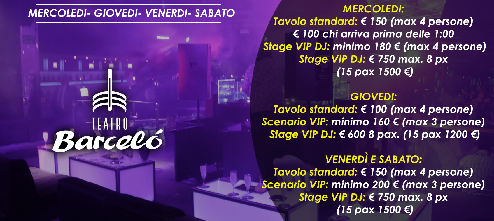 precios mesas vip discoteca teatro barcelo